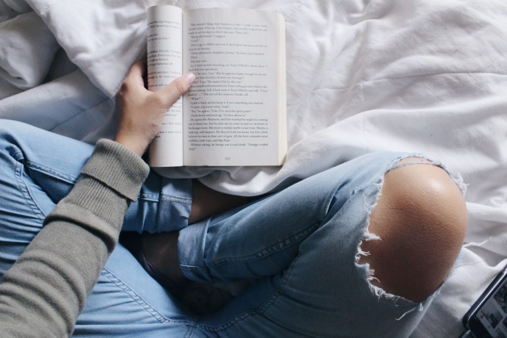 a person reading a book