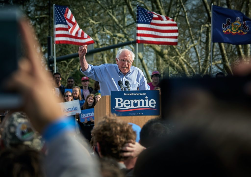 Bernie Sanders at podium