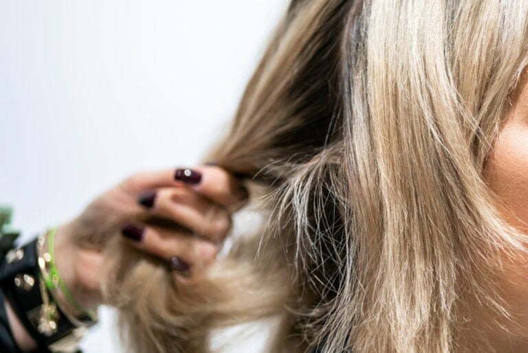 a person getting the hair done