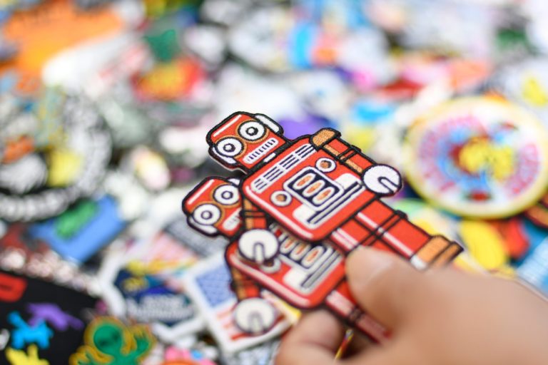 colourful background iron ons craft stickers patches people